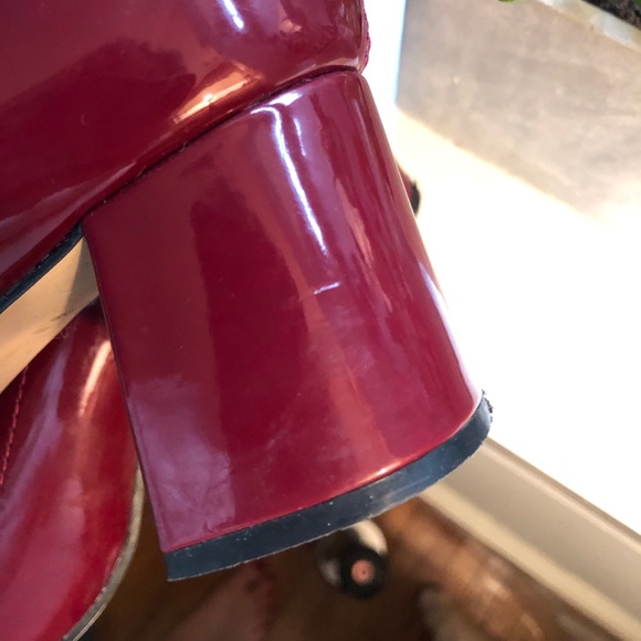 SOLD Zara Burgundy Red Patent Boots - Picture 6 of 7
